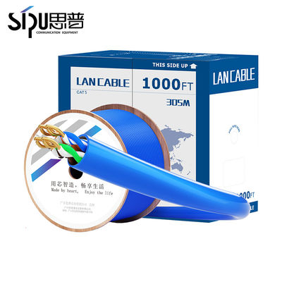 quality Cat5e 1000 pies UTP FTP SFTP Cable LAN Ethernet de red de cobre puro 24AWG factory